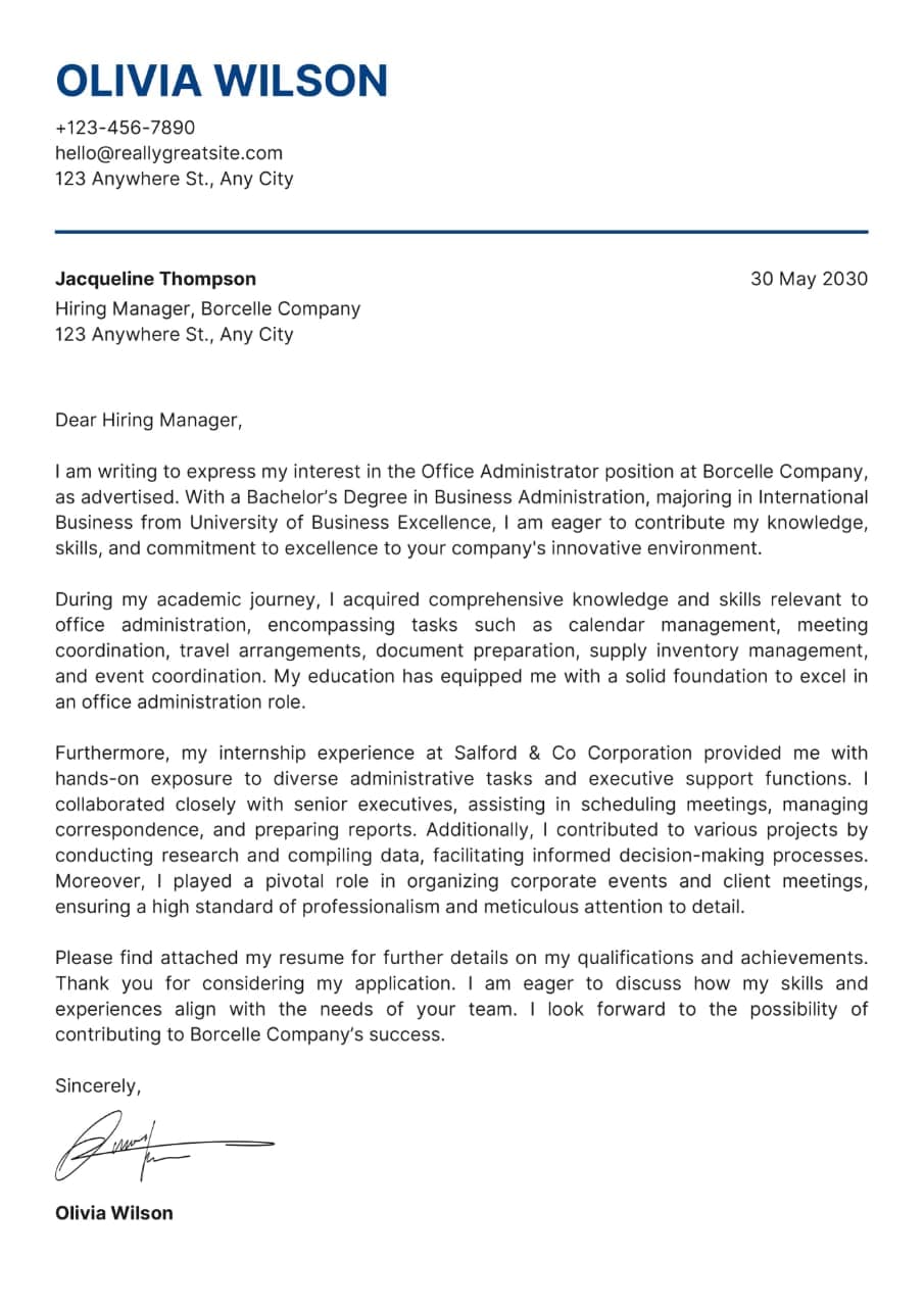 AI Resume Cover Letter Example