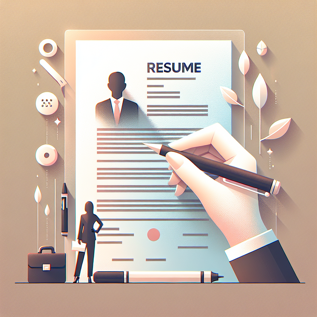 Create an image that symbolizes the subject of 'Resume Writing'. The imagery should reflect a modern, minimalistic style, signifying professionalism and premium quality. The composition should include bright, clear lighting, smooth gradients, and gentle shadows. There should be an intentional absence of text, watermarks, human faces, and brand logos. The image should be realistic, aesthetically pleasing, and suitable for an English blog post. It should appear as a well-crafted graphic that can be used as a header image for a blog post on professional resume writing.
