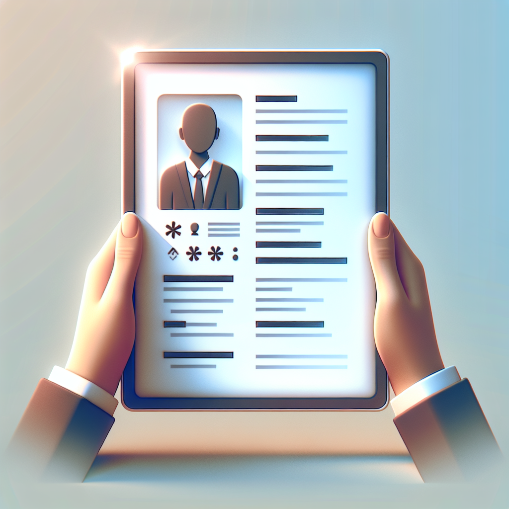 Generate a minimalistic, modern image representing the concept of resume writing. The image should have a clean, professional look with bright, clear lighting, smooth gradients, and soft shadows. Despite avoiding any direct features such as text, watermarks, people's faces or logos, it should visually convey the main idea of a resume. The image should be realistic, visually appealing and suitable for being the header of an English blog post on the same topic.