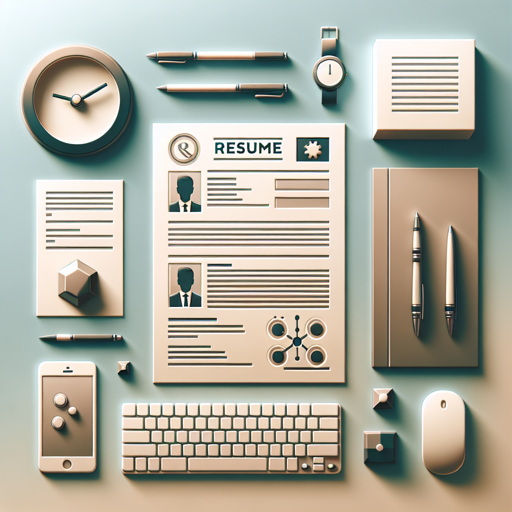 Generate a high-quality, professional image that represents the topic of 'Resume Writing'. The image should embody a modern, clean, and minimalistic style. Elements like a well-lit desk with smooth gradients, soft shadows, a computer keyboard, and a piece of paper symbolizing a resume should be present. There should be no text, watermarks, human faces, or logos included. Maintain realism and visual appeal to make it suitable for an English-language professional blog post.