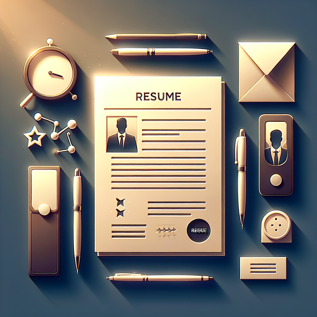 Visualize a clean, modern and minimalist design related to the topic of Resume Writing. The image should incorporate the idea of a resume crafted professionally with precision without showing human faces or logos. Consider using bright, clear lighting effects with smooth gradients complemented by soft shadows to create an appealing, realistic ambiance. Excluding any text or watermarks, focus on making the image suitable for an English blog post with its aesthetic and mood that reflect high-quality professionalism.