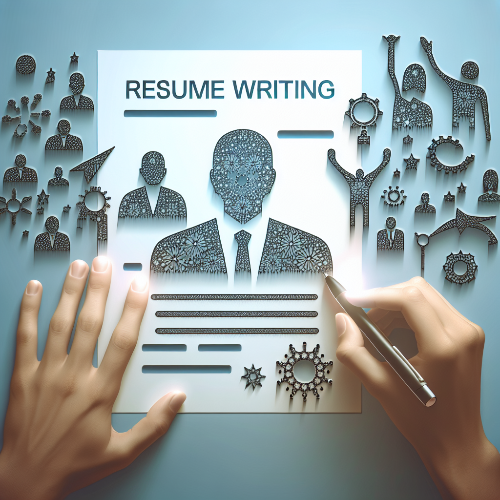 Generate an image, characterized by a modern, clean, and minimalistic style, illustrating the concept of resume writing. The design should employ bright, clear lighting with smooth gradients and soft shadows, devoid of the inclusion of text, watermarks, human faces, or logos. The image should present a realistic and visually appealing representation that would complement an English blog post on the topic of resume writing.