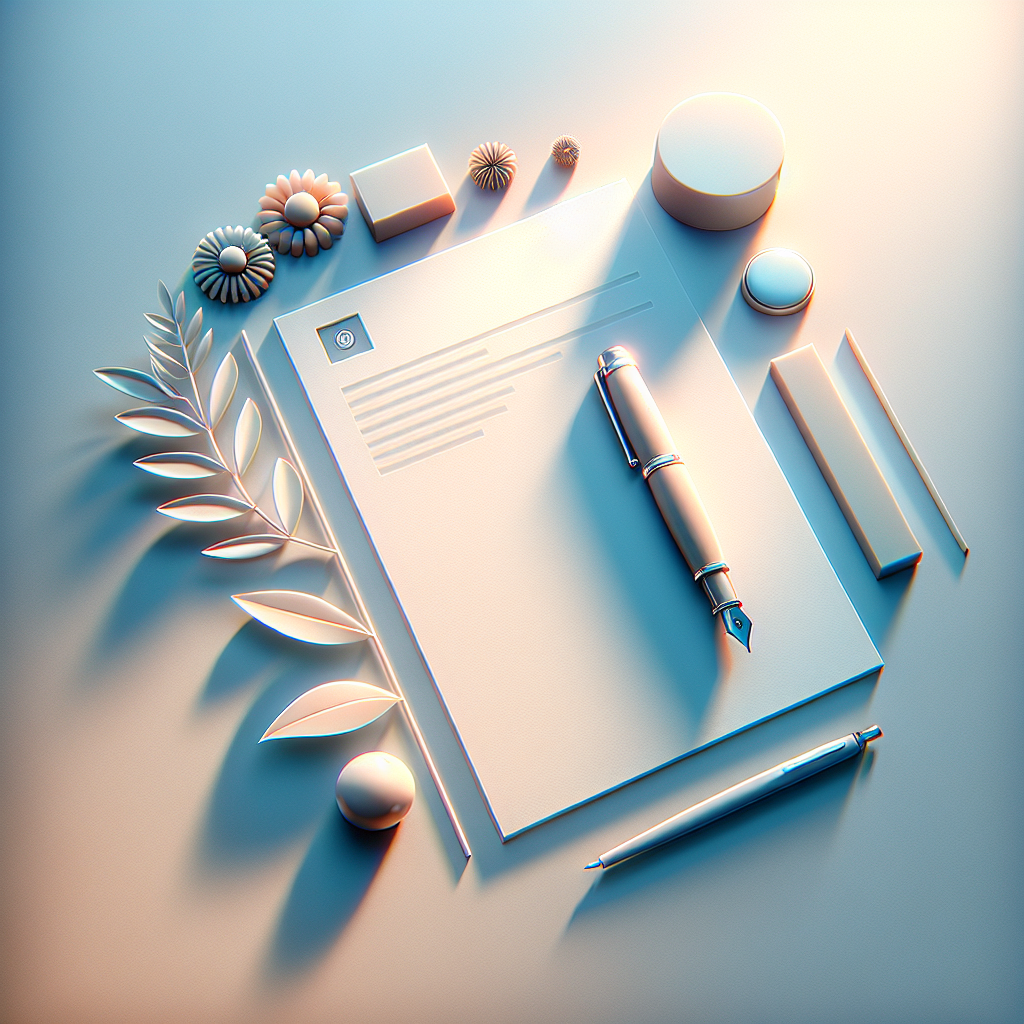 Generate an image representing the concept of 'Resume Writing' in a modern, clean, and minimalistic style. The image should have bright and clear lighting, gentle gradients displaying shades in a tranquil manner, and soft shadows. It should not contain any text, watermarks, people's faces, or logos. The overall design should offer a sense of realism, visual appeal, and be suitable for an English language blog. Perhaps visualize a crisp white paper on a sleek desktop with a classic fountain pen neatly placed on top, symbolizing the art of resume writing.