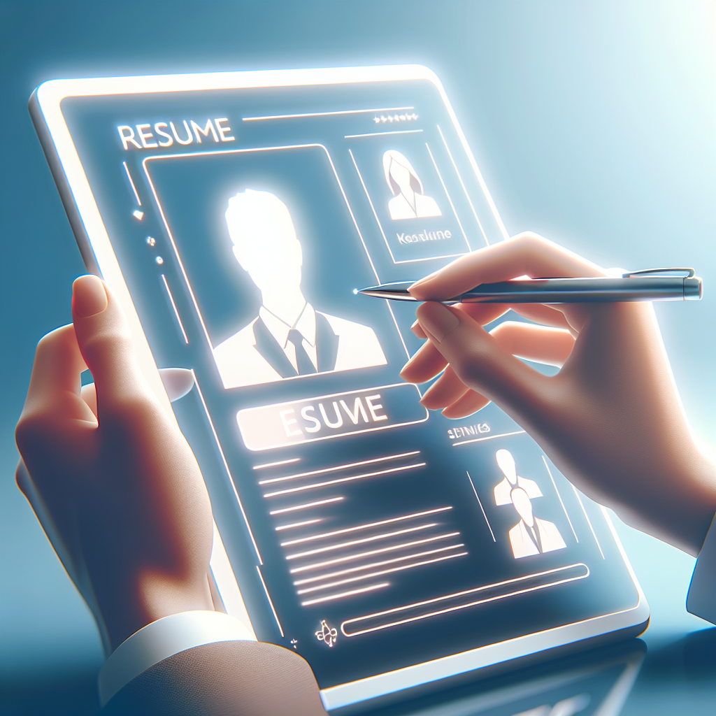 Generate a high-quality image representing the concept of resume writing. The image should be designed in a modern, minimalistic style utilizing bright lighting and smooth gradients. Incorporate the use of soft shadows to further add depth. The design should be devoid of text, watermarks, human faces, and logos for a clean look. Aim for a realistic representation that captures the essence of the topic, keeping in mind aesthetics to make it visually appealing. This image should be proportionate and suitable for usage in an English language blog post.